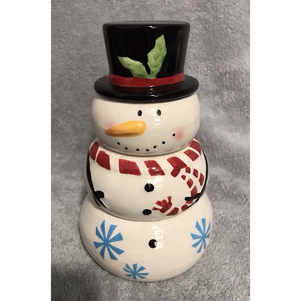 Pier 1 Imports Snowman Stacking 4 Piece Measuring Cup Set Christmas Winter
